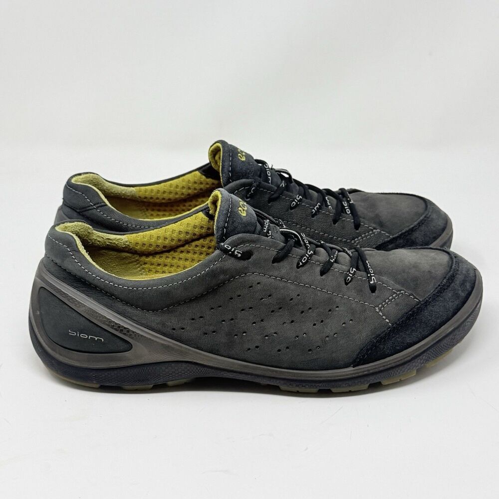 ECCO Biom Grip Sneakers Shoes Mens 8 - 8.5 EU 42 Black Leather Walking Casual